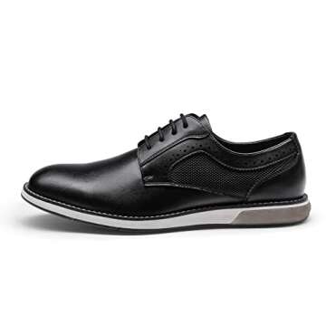 Bruno Marc Men's Plain Toe Casual Oxford Shoes Business Formal Derby Dress Sneakers Black, Size 13, ...