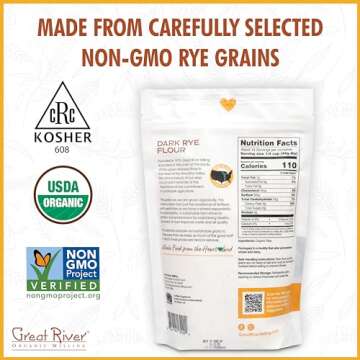 Organic Dark Rye Flour for Healthy Baking Goods