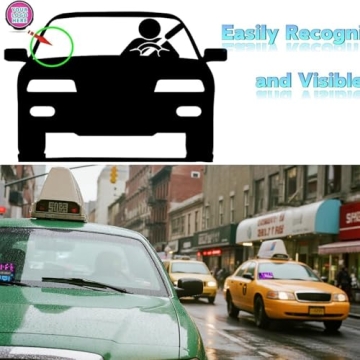 LED Light Sign for Car, Taxi Sign Light Windshield Led Sign Car LED Decal with Suction Cups USB Plug...