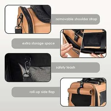 TSA Approved Leather Luxury Pet Carrier for Small Pets