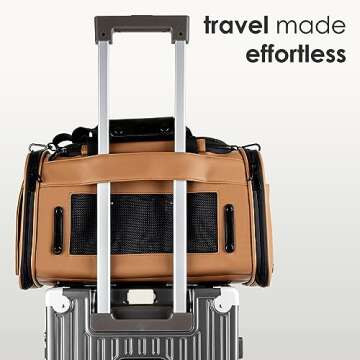 TSA Approved Leather Luxury Pet Carrier for Small Pets