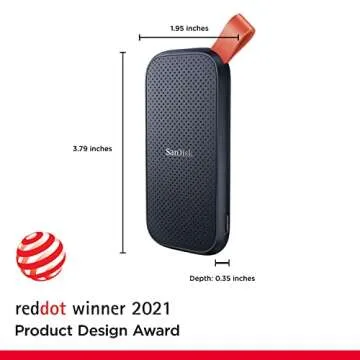 SanDisk 2TB Portable SSD - Up to 800MB/s, USB-C, USB 3.2 Gen 2, Updated Firmware - External Solid St...