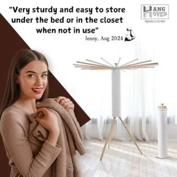 Collapsible Tripod Drying Rack – Foldable Laundry Stand, Indoor & Outdoor Holder for Clothing - Space Saving Hanger with 16 Poles and 315 inches Capacity, Octopus Style Clothes Pasta Bamboo Rack