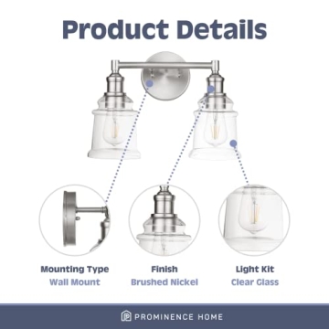 Prominence Home Eaton Ridge Brushed Nickel Vanity Light