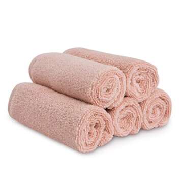 Natemia Organic Baby Washcloths - 10"x10" Baby Washcloths for Newborn, Pack of 6 Soft Organic Cotton...