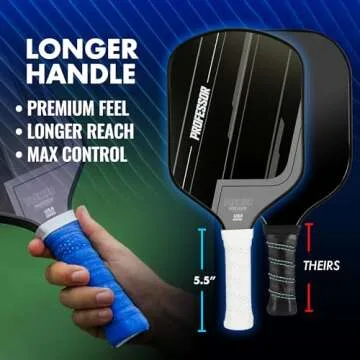 Professor Premier Pickleball Paddle Set of 2 Fiberglass Surface Paddles, 4 Balls, Carrying Bag & Grips - 2024 USAPA Approved!…