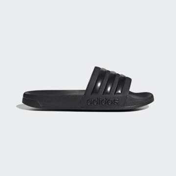 adidas Unisex Shower Slide Sandal, Core Black/Core Black/Core Black, 9 US Men