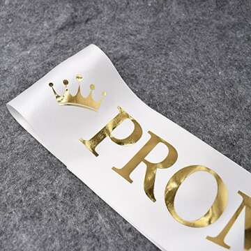 TTCOROCK "Prom King" and "Prom Queen" Sashes - Graduation Party School Party Accessories, White with...
