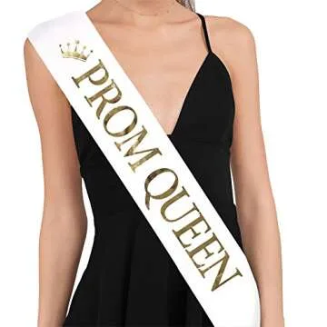 TTCOROCK Prom Sashes - Elegant Gold Print Accessories