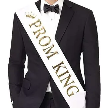 TTCOROCK Prom Sashes - Elegant Gold Print Accessories
