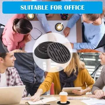 Coasters for Drinks, Silicone Coasters for Coffee Table 6 Set, Non-Slip, Heat Resistant Coasters Fit All Cups, for Bar, Wooden Table, Coffee Table Decor, Soft Coaster for Tabletope Protection (Black)