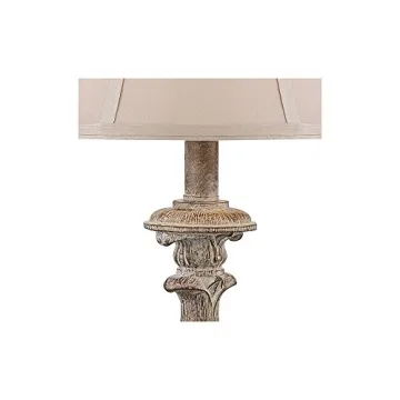 Elegant Vintage White Washed Table Lamps Set for Home