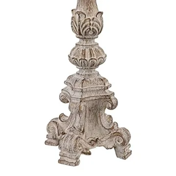 Elegant Vintage White Washed Table Lamps Set for Home