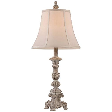 Elegant Vintage White Washed Table Lamps Set for Home