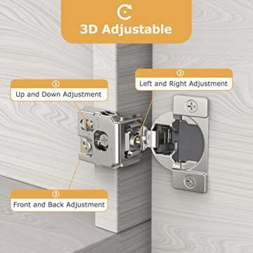 Furniware 30 Pieces 1-1/4 inch Overlay Soft Close Hinges for Kitchen Cabinet Hinges Satin Nickel Hidden Hinges Soft Closing Cabinet Hinges Stainless Steel Concealed Hinge self Closing 105 Degree