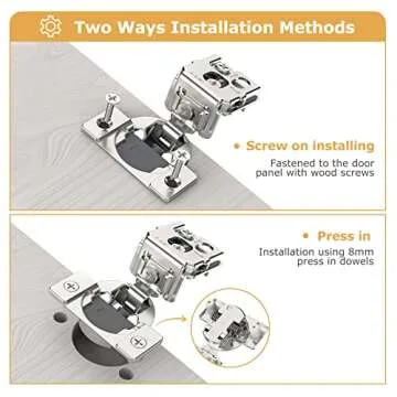 Furniware 30 Pieces 1-1/4 inch Overlay Soft Close Hinges for Kitchen Cabinet Hinges Satin Nickel Hidden Hinges Soft Closing Cabinet Hinges Stainless Steel Concealed Hinge self Closing 105 Degree
