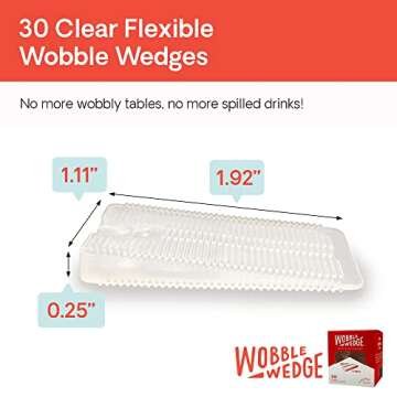 Wobble Wedges Flexible Plastic Shims, 30 Pack - MADE IN USA - Multi-Purpose Shim Wedges for Home Imp...