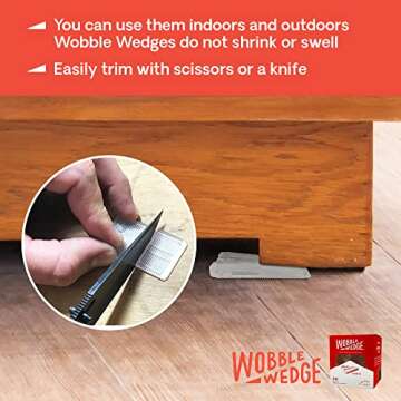 Wobble Wedges Clear Plastic Shims - Perfect for Home Use