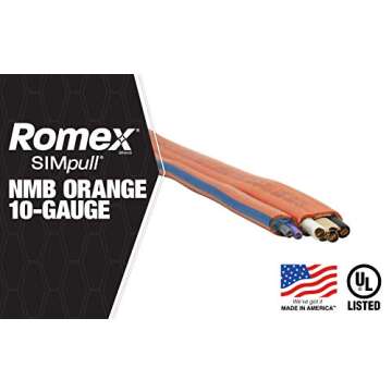Southwire 63948421 25' 10/3 with ground Romex brand SIMpull residential indoor electrical wire type ...