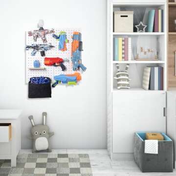 IneVibe Wall Organizer for Nerf Guns - 4 Piece Rack