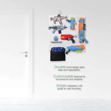 IneVibe Wall Organizer for Nerf Guns - 4 Piece Rack