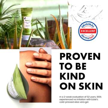 100% Aloe Vera Gel - Pure Aloe Vera Gel, Cooling & Soothing for Face and Skin - Organic Aloe Vera Gel for Sunburn Relief, Natural Hydrating Aloe Gel, Cold Pressed Aloe Vera Gel - Face Moisturizer