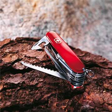 Victorinox Swiss Champ Swiss Army Knife, 33 Functions, Swiss Made Pocket Knife with Large Blade, Screwdriver, Chisel and Combination Pliers - Red