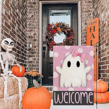 CROWNED BEAUTY Halloween Double-Sided Garden Flag