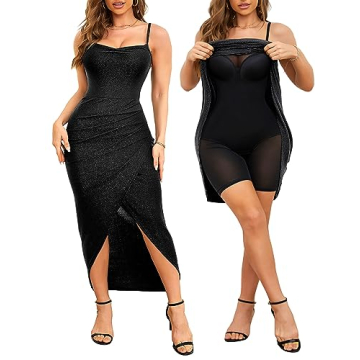 Slimers Women Shapewear Dress Formal: Cocktail Slip Dresses Wedding-guest Elegant - Evening Sparkle ...