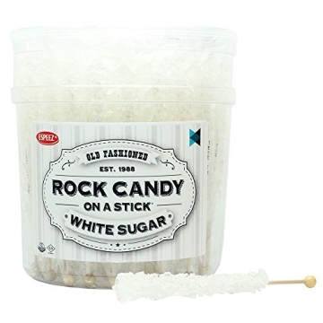 Extra Large Rock Candy Sticks: 36 White Crystal Rock Candy Sticks - Original - Individually Wrapped ...