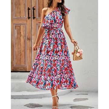 BTFBM Women’s One Shoulder Maxi Dress for Summer Style