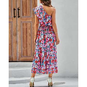 BTFBM Women’s One Shoulder Maxi Dress for Summer Style