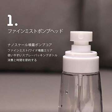 Spray Bottle Travel Size,100ml/3oz Fine Mist Hairspray Bottle for Essential Oils, Empty Airless Makeup Face Spray Bottle Clear Refillable Travel Containers for Cosmetic Skincare Perfume