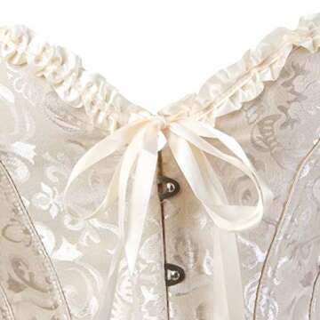 SHYMMUO Women's Elegant Lace-Up Corset Top in Beige