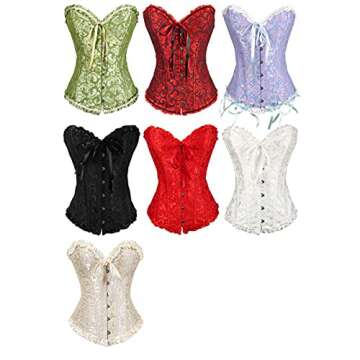 SHYMMUO Women's Elegant Lace-Up Corset Top in Beige