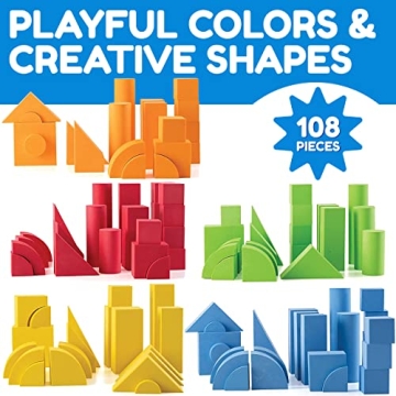 JaxoJoy Foam Building Blocks for Kids - Creative & Safe