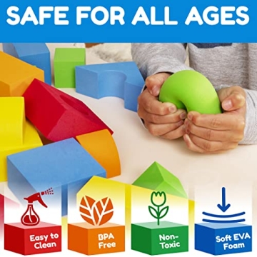 JaxoJoy Foam Building Blocks for Kids - Creative & Safe