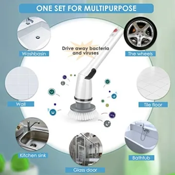 HeaBoom Electric Spin Scrubber - Cordless Cleaner with Adjustable Arm