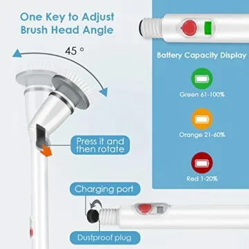 HeaBoom Electric Spin Scrubber - Cordless Cleaner with Adjustable Arm