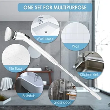 HeaBoom Electric Spin Scrubber - Cordless Cleaner with Adjustable Arm