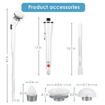 HeaBoom Electric Spin Scrubber - Cordless Cleaner with Adjustable Arm