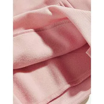 Floerns Women's Letter Graphic Print Long Sleeve Drawstring Hoodie Sweatshirt Light Pink L