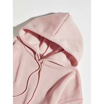 Floerns Women's Letter Graphic Print Long Sleeve Drawstring Hoodie Sweatshirt Light Pink L