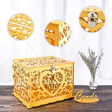 Ywlake Wedding Money Box Holder for Secure Card Collection