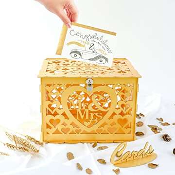 Ywlake Wedding Money Box Holder for Secure Card Collection