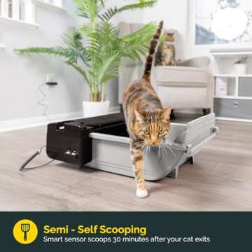 Pet Zone Self Cleaning Automatic Cat Litter Box - Smart Scoop Cat Litter Box with 6 Bags & Carbon Fi...