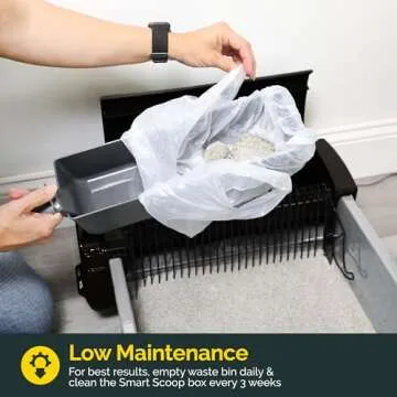 Pet Zone Self Cleaning Automatic Cat Litter Box - Smart Scoop Cat Litter Box with 6 Bags & Carbon Filter for Up to Two Cats 6-16 Pounds