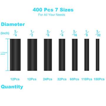 400 Pcs Wire Heat Shrink Tubing Kit - Adhesive Lined for Waterproof Protection