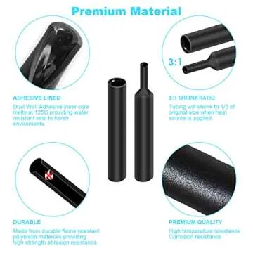 400 Pcs Adhesive Heat Shrink Tubing Kit for Electrical Repairs