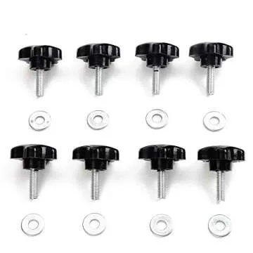 JeCar 8 Hardtop Quick Removal Bolts Thumb Screws & 8 D Ring Tie Down Anchors Compatible with Jeep Wrangler 2007-2023 JK JKU JL JLU Sports Sahara Rubicon X Unlimited 2 4 Door Accessories, Black